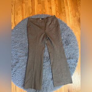 Talbots Everyday Stretch Gray Tan Ponte Knit Wide Flare Pants Size 16 NWT